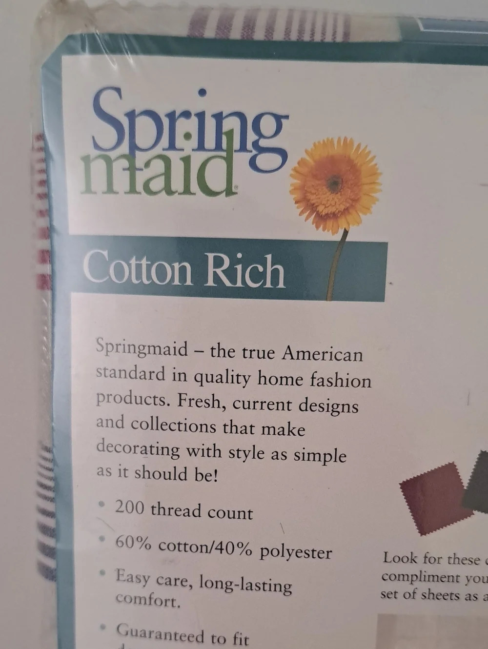 Vintage Spring Maid Cotton-Rich Plaid Comforter King Fitted Sheet